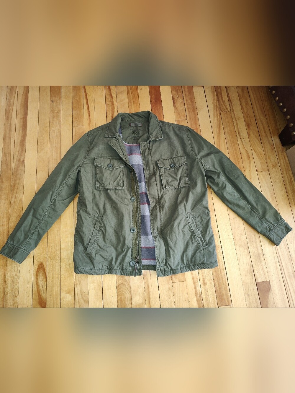 American Eagle Outfitters Olive Green Military Field Jacket